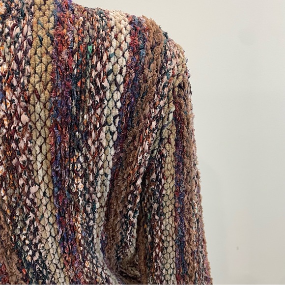 ESTELLE Vintage 80s Mixed Fiber Woven Cardigan Sweater Art to Wear - Picture 5 of 12